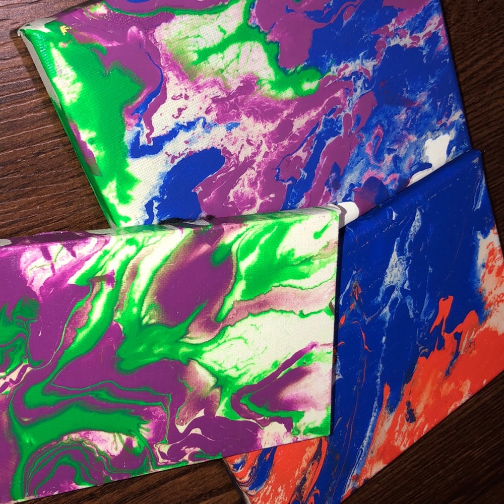 Bundle of 3 Pour Paintings